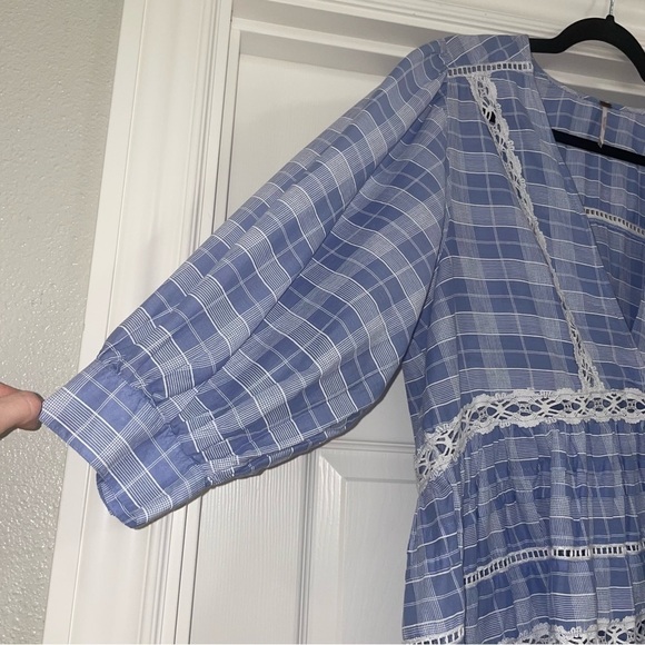 FREE People Time Out Lace Trim Tunic In Blue - Picture 9 of 10